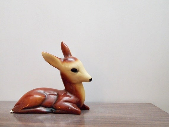 vintage Large Deer Sculpture, woodland dream