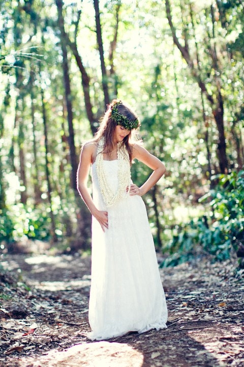 Bohemian Lace Wedding Dress with Empire Waist - Inspired by Melissa Sweet's Rome
