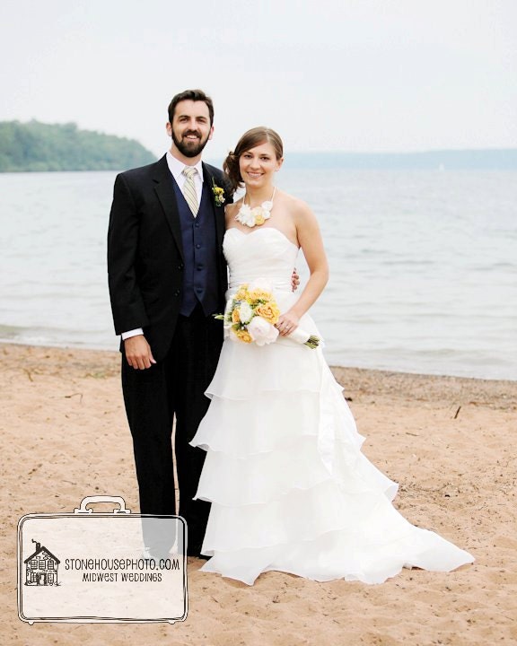 Wedding Dress with Organza Tiered Ruffles - Inspired by Jim Hjelm 8059