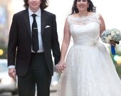 Lace Tea Length Wedding Dress - Inspired by Priscilla of Boston Trish
