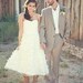Ruffle Tea Length Wedding Dress