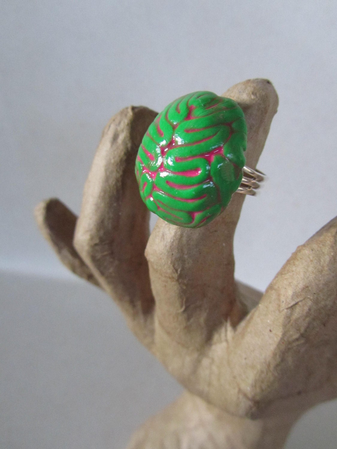 Halloween Green Zombie Brain ring