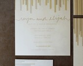 golden gypsy wedding invitation suite