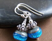 Laura Beaded Earrings - Lampwork Glass Bead with Sterling Silver Earrings