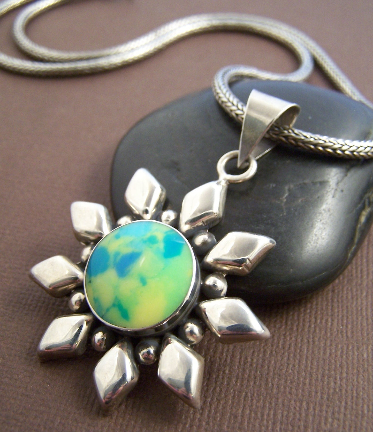Sunshine On A Cloudy Day - Necklace Sterling Silver Pendant Necklace