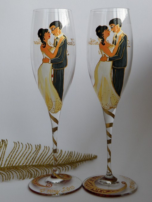 Painted Wedding Glasses