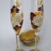 Hand painted Wedding Toasting Flutes, Personalized Champagne glasses Royal purple and yellow