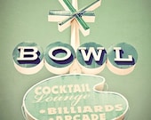 BOWL Googie Neon Sign - 8x10 Fine Art Photography Print