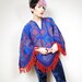 SALE 70s Southwestern Colorful Fiesta Tapestry Fringe Poncho