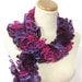 Hand Knit Ruffled Scarf - Pink Purple Burgundy Eggplant