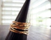Sparkles. Set of 3 Delicate Hammered 14K Gold Filled Band Rings. Stacking rings. Made To Order.
