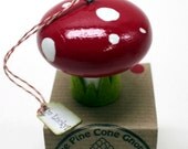 Lucky Mushroom Ornament -Red