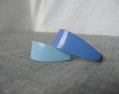Pantone Style Two Tone Blue Earrings 1960s