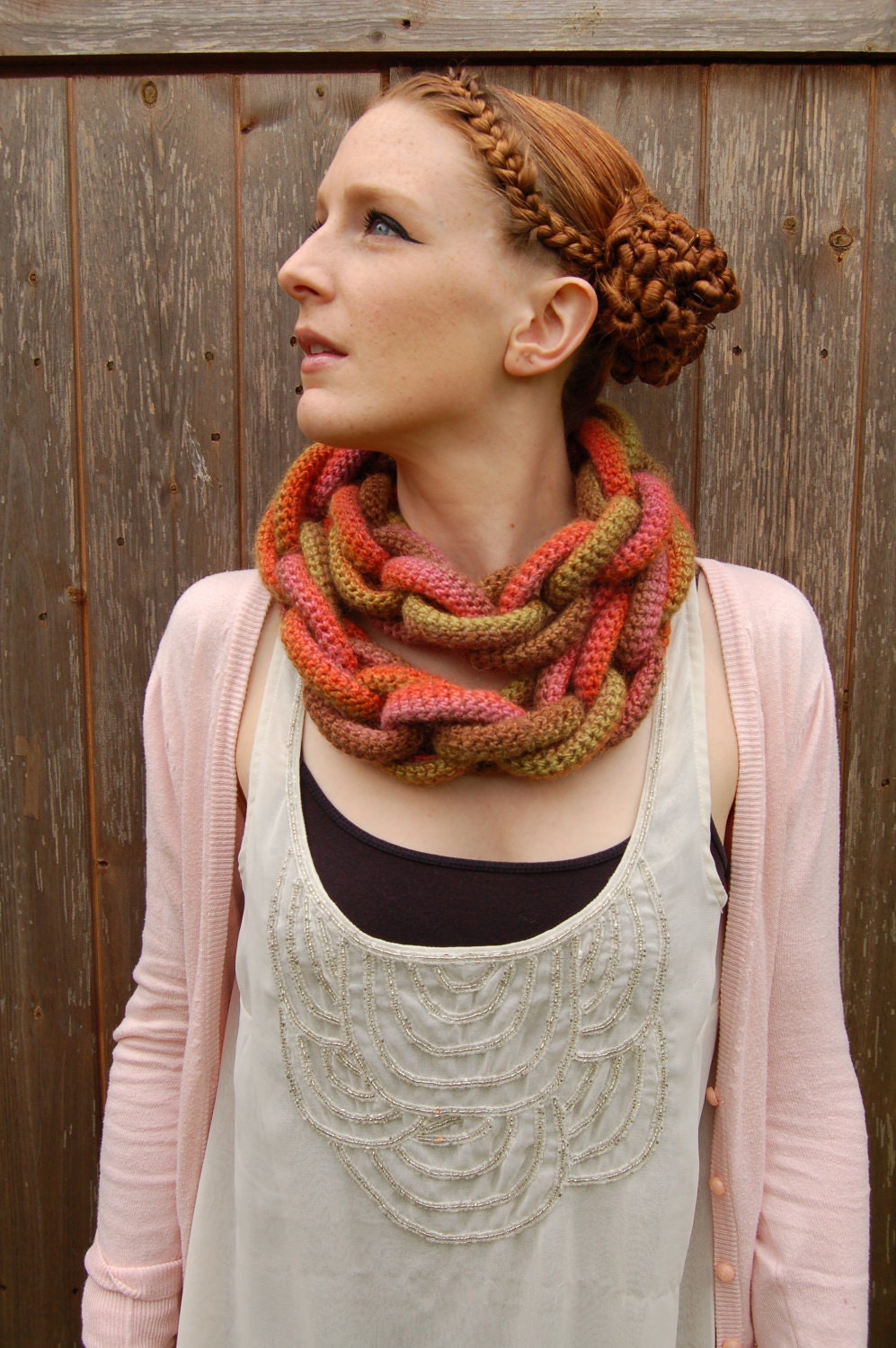 Harvest Hoop-la Crochet Scarf FREE WORLDWIDE SHIPPING