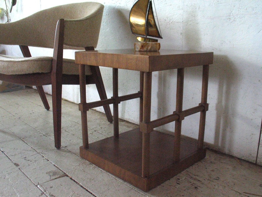Mid Century Modern End Table  Drexel  X cube side table Mid Century Danish Modern Furniture