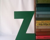 green letter Z vintage marquee sign retro wall hanging home decor emerald pine initial industrial modern business store