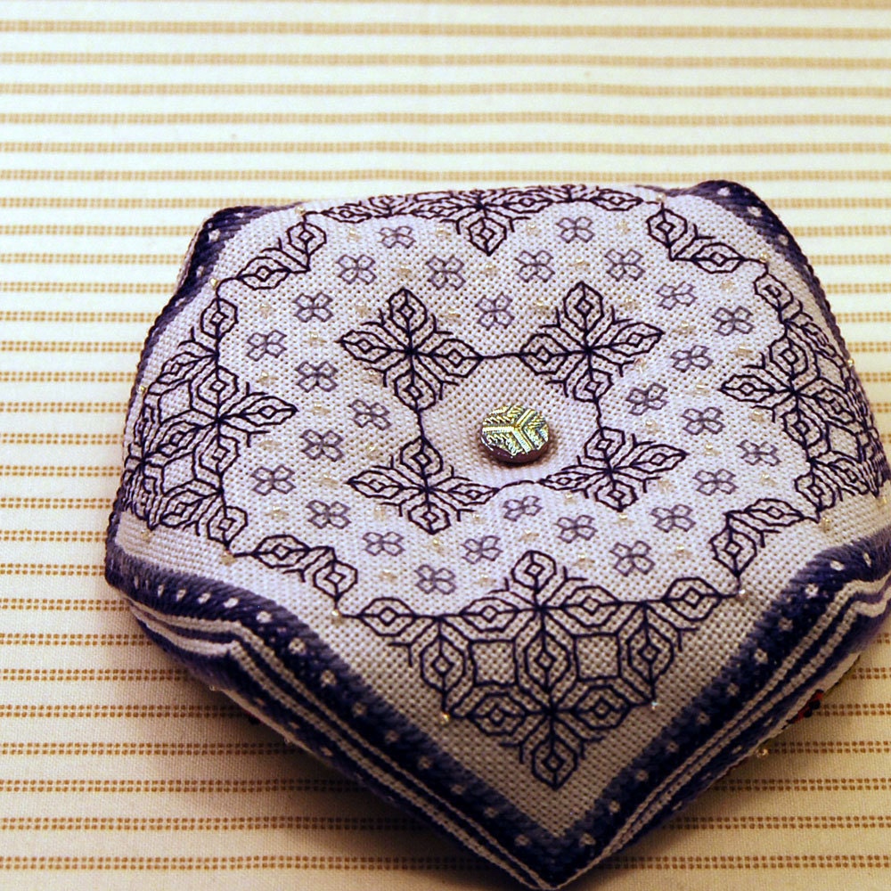 Oberon - Blackwork biscornu pattern