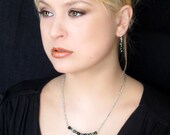 Black and green earrings - Fine jewelry - Sterling silver (.925) and genuine stones