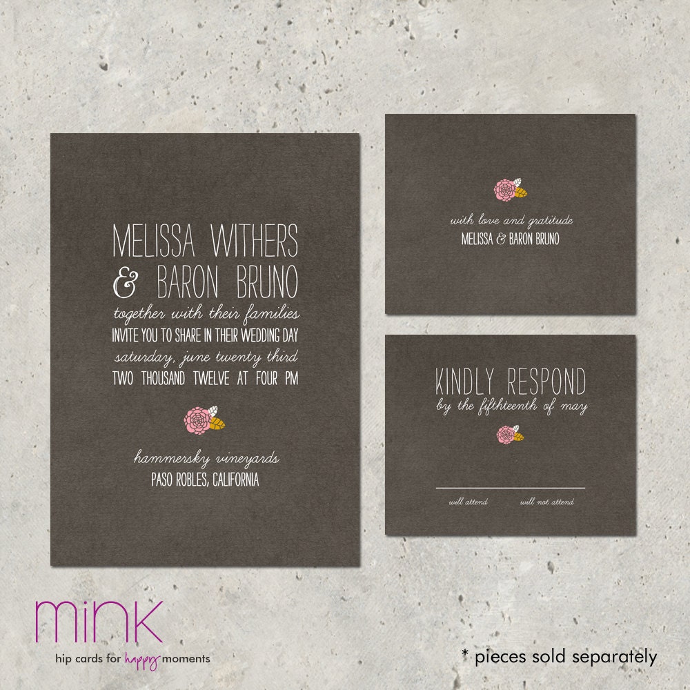 rustic wedding invitation - "Country Chic"