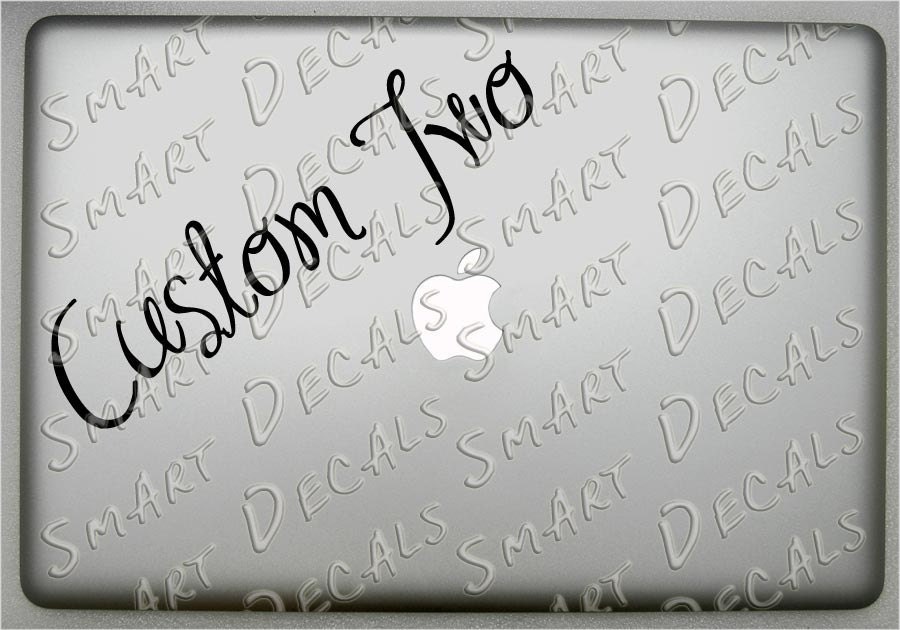 Custom Name Text Medium Macbook Laptop Vinyl Decal Sticker Customized Personalized