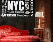 Wall Decal New York Landmark Famous Places Travel Vacation Destination The Big Apple NYC