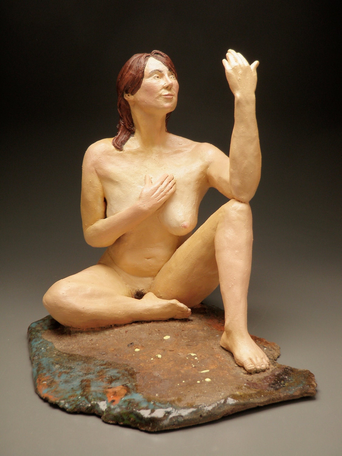 Ceramic Nude Figure Sculpture From The Heart Mature By Adrienart