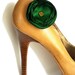 Shoe clips - Green Wedding Shoe Clips, Flower Shoe Clips, Green and Gold. Christmas