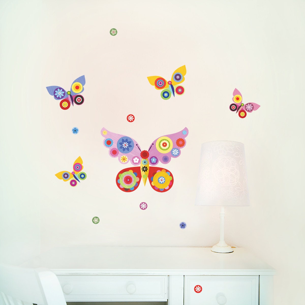 Butterflies Wall Decals, Fabric Wall Decals (not vinyl) - Small