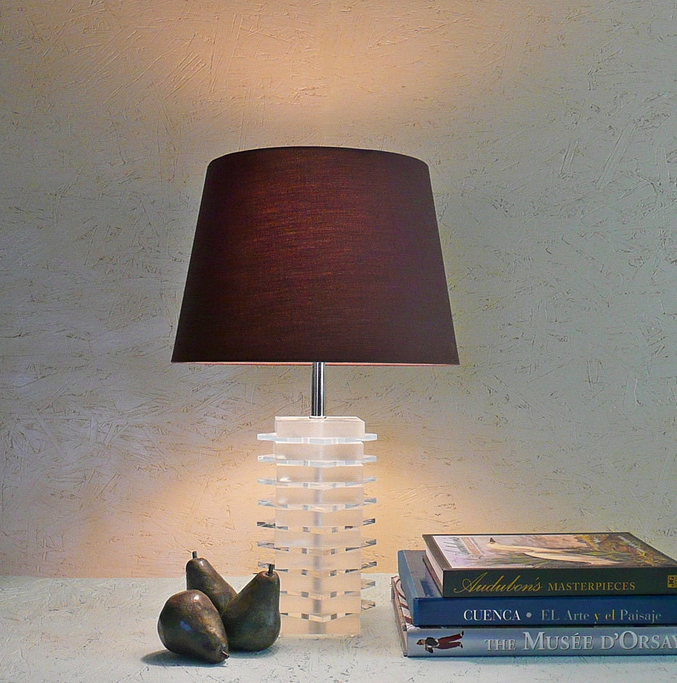 Vintage Stacked Acrylic Table Lamp