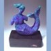 Mermaid Sculpture ART Nautical Home Decor Amethyst Purple Dreamy Clay Sculpture on a wooden base / Beach Ocean Home