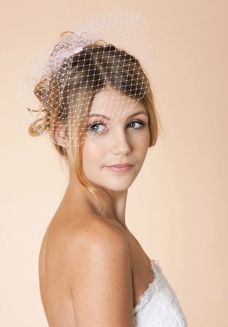 Bridal Birdcage Veil, Ready to Ship, Style 1110