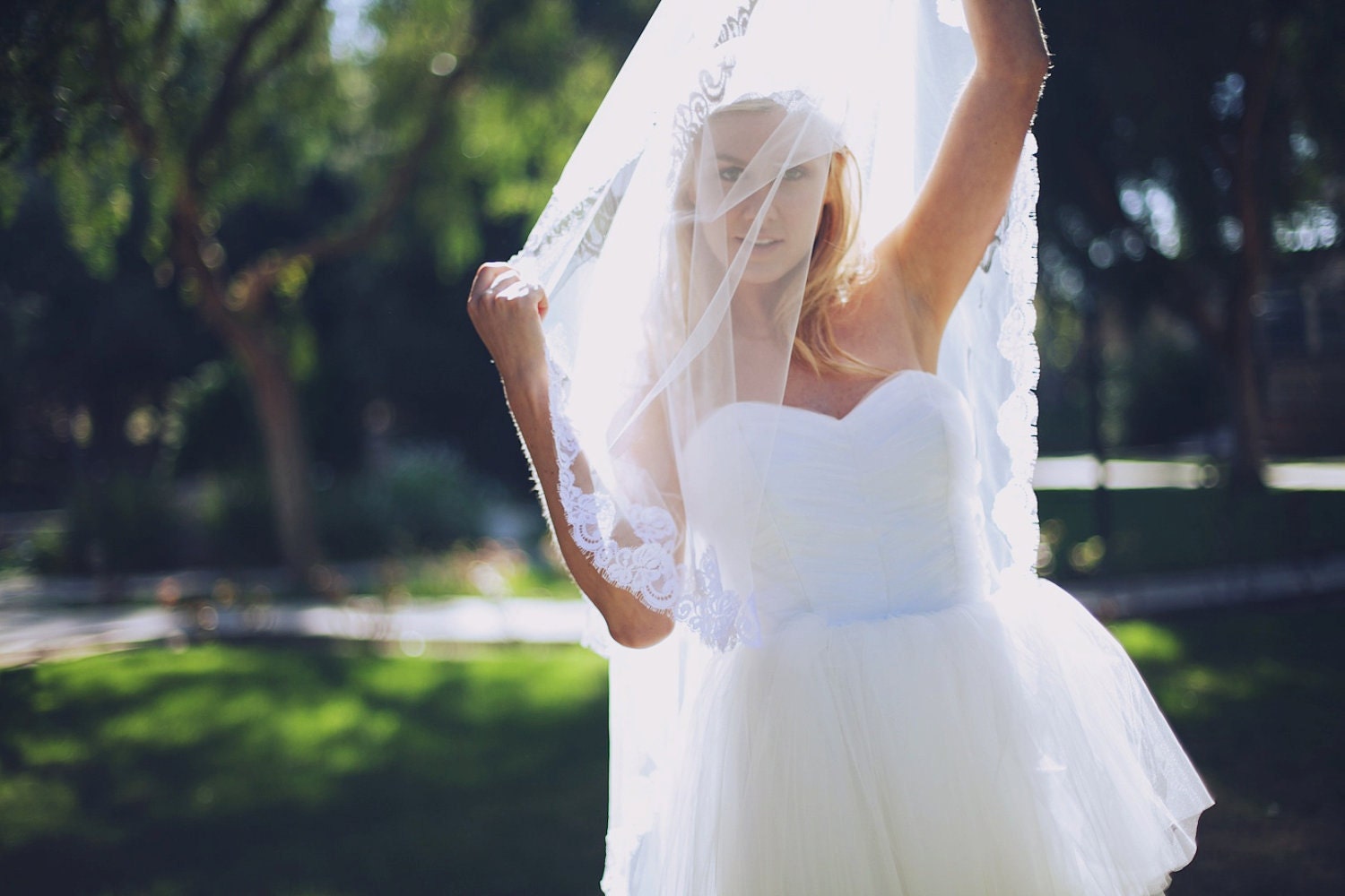 Melissa - Lace Edge Drop Veil, 207