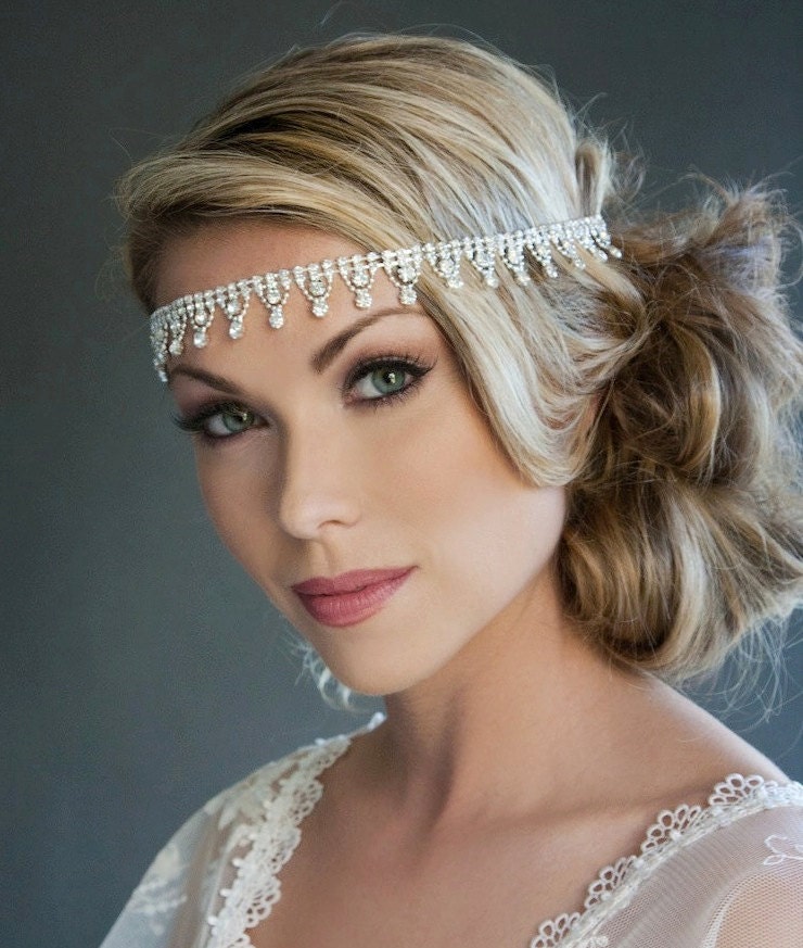 Sara - Rhinestone Headband, Bridal, Tiara, Wedding, head piece, 312
