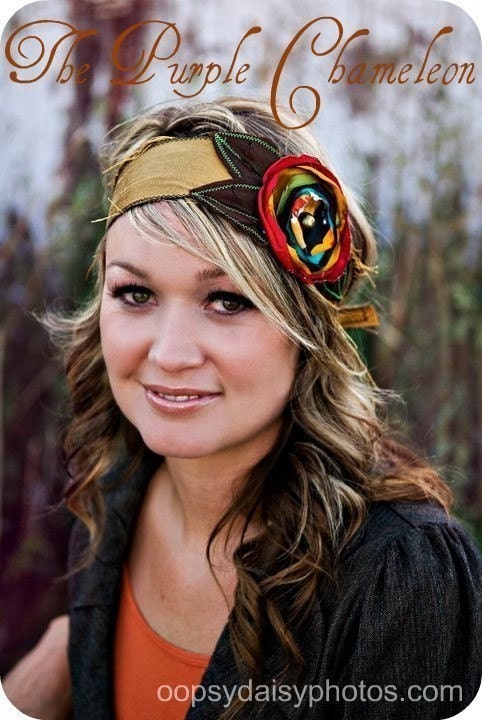 Avery. Gold and Multi Color Head Wrap.Headband