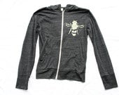 Bee Hoodie - Alternative Apparel - Unisex - Heather Black - Small, Medium, Large, XL, 2X - Clothing - Spring Fashion