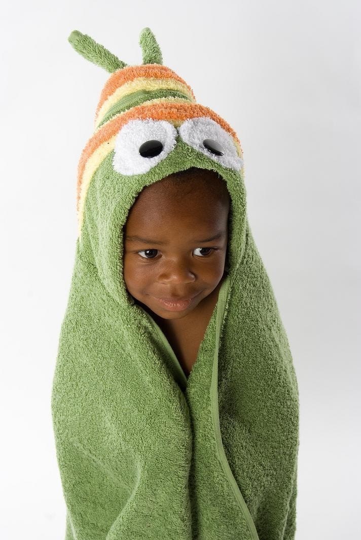 PERSONALIZED Caterpillar Hooded Towel