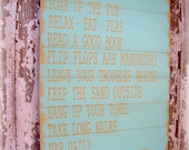 Cottage Rules- Beach House Rules- Lake House Rules- Shabby Chic Planked Sign