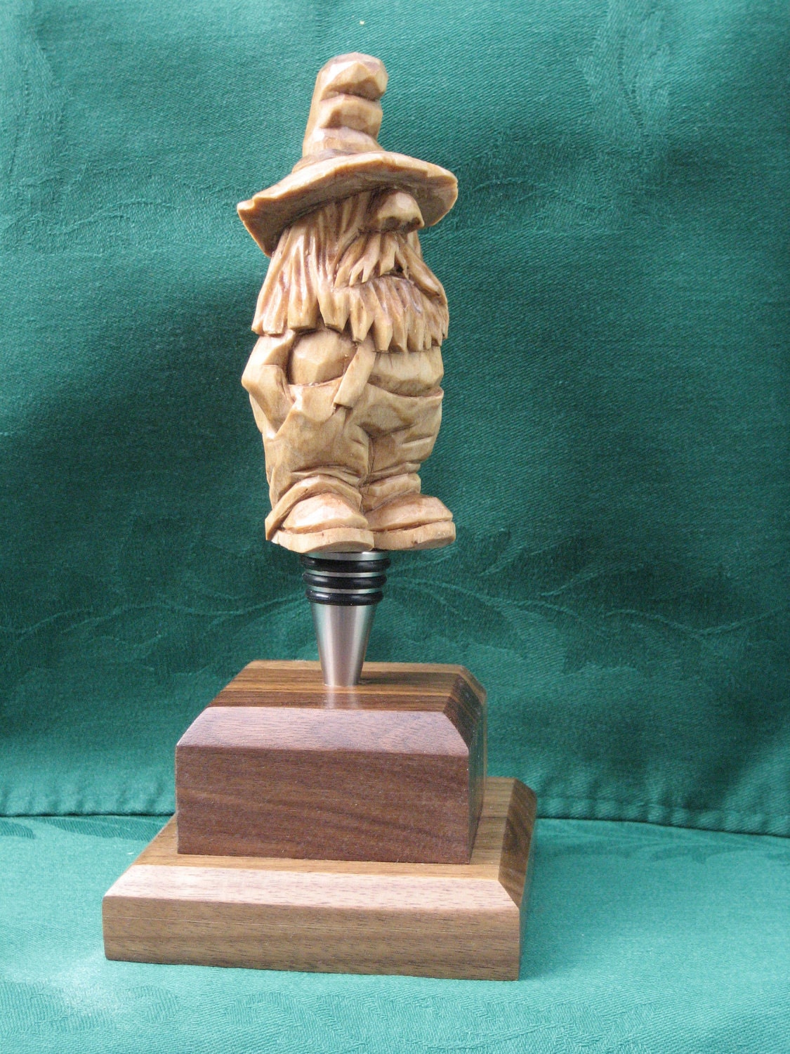 Hand Carved Handmade Rufus the Moonshiner Bottle Stopper Wood Carving