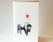 Fathers Day card // buffalo love card for Dad, anniversary, wedding, thinking of you // buffalo card // bison card