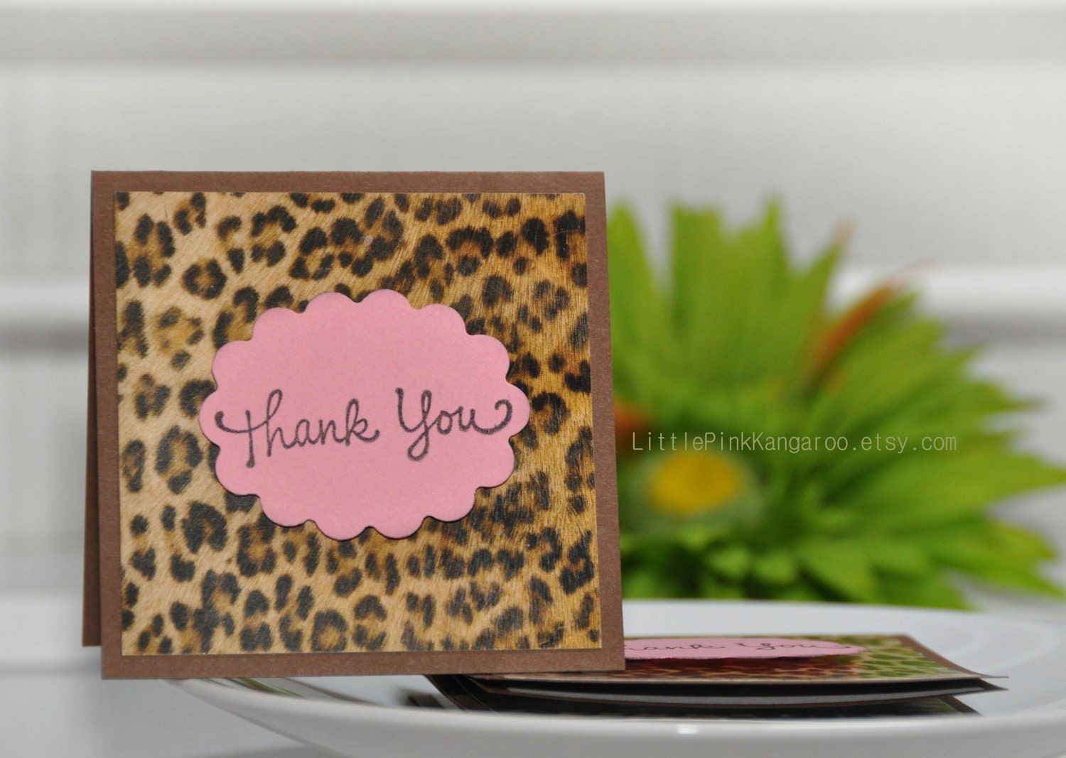 Leopard Print Animal Print Born to be Wild- Thank You Mini Cards Customer Thank You Cards ( Set of 4)