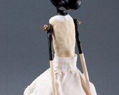 Mixed Media  Clay Art Doll Cat - Folk Inspired - Nuru