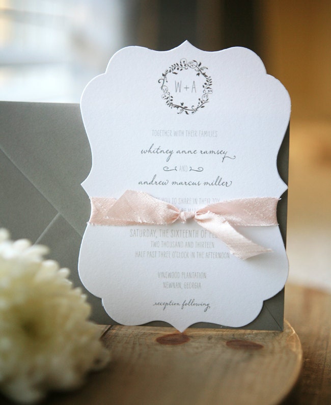 Custom Wedding Invitation Suite Plantation Die Cut Invitations