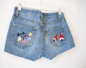 Ice Cream and Eyeballs Embroidered Shorts