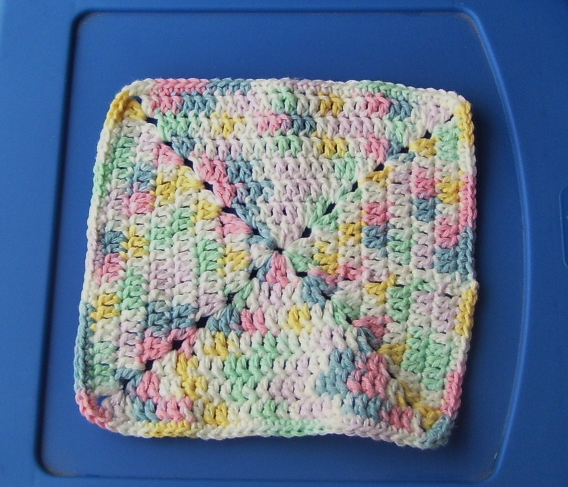 Pastel Crocheted Dishcloth