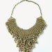 Vintage 50s FRINGE Bib Necklace - Rhinestone and Beaded - ART NOUVEAU - Heavy