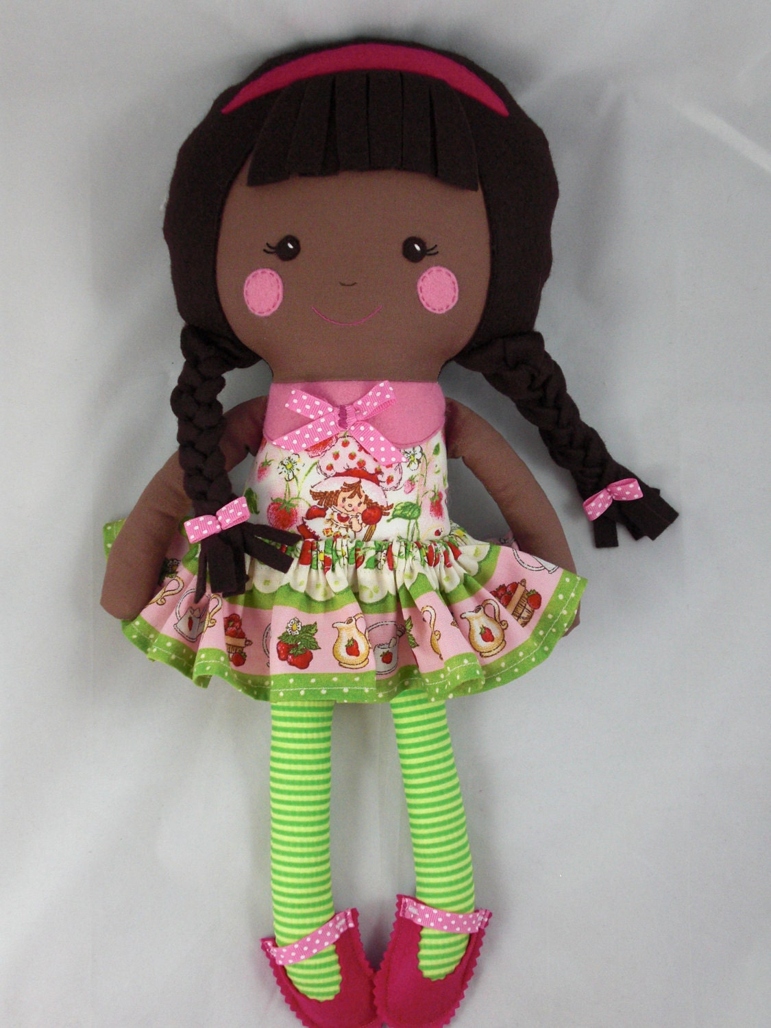 Dress up Doll, Cloth Doll, baby doll, Strawberry Shortcake MADE TO ORDER