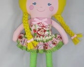 Dress up Doll, Cloth Doll, baby doll, Strawberry Shortcake, made to order