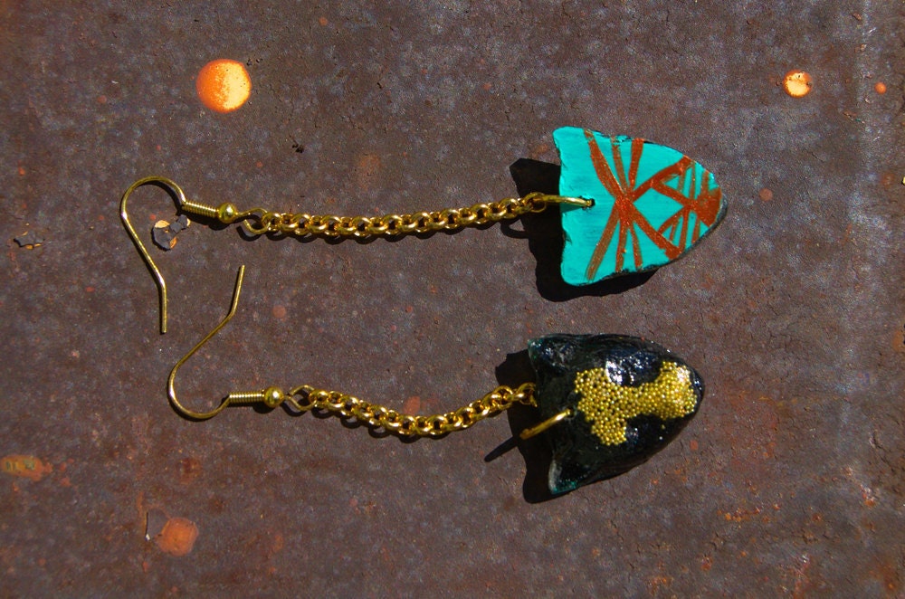 Leopard Chain Earrings in Black