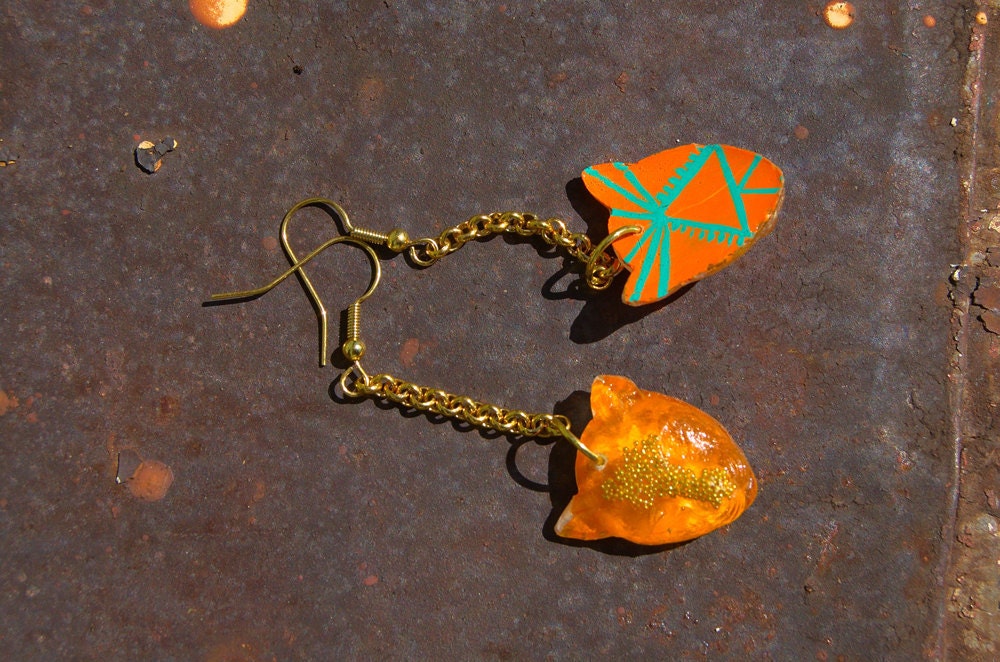 Leopard Chain Earrings in Sunburst