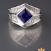 Engraved Armor Ring with Square Stone